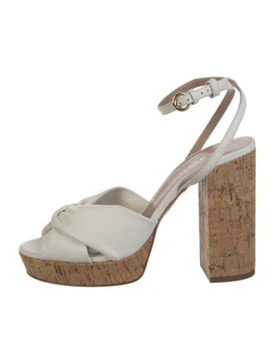 Pre-owned Lk Bennett Leather Sandals In White