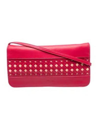 Pre-owned Lk Bennett Leather Shoulder Bag In Red