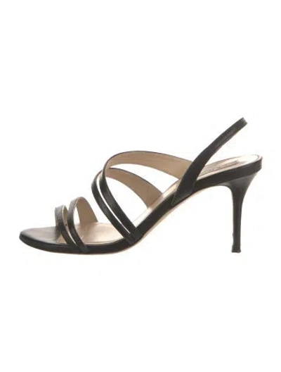 Pre-owned Lk Bennett Leather Slingback Sandals In Black