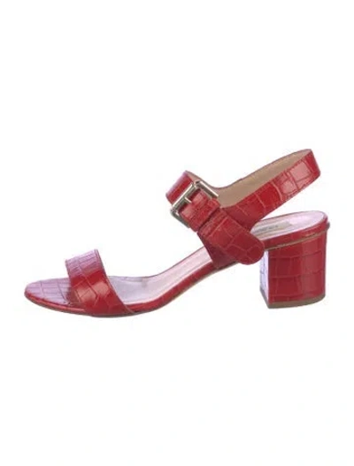 Pre-owned Lk Bennett Leather Slingback Sandals In Red