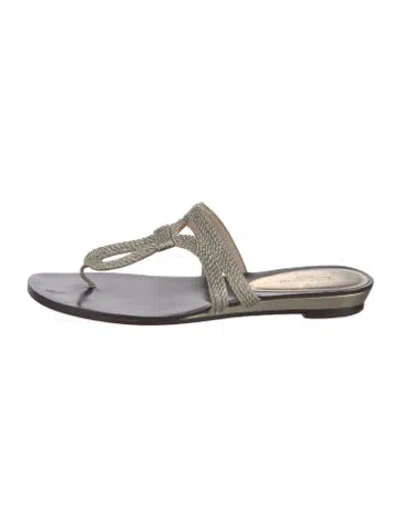 Pre-owned Lk Bennett Leather T-strap Sandals In Brown