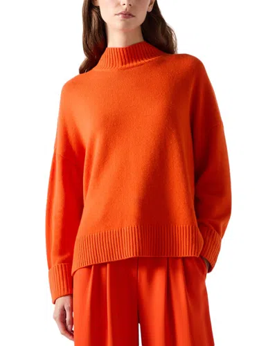 Lk Bennett Leigh Wool & Cashmere-blend Knitted Top In Orange