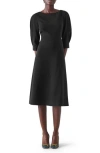 Lk Bennett Lemoni A-line Midi Dress In Black