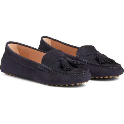 Lk Bennett Leslie Tassel Driving Loafer In Blue