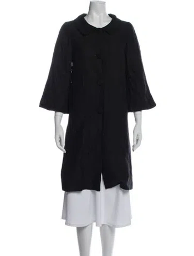 Pre-owned Lk Bennett Linen Coat In Blue