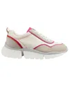 Lk Bennett Womens Mul-white Step Metallic-trim Low-top Leather Trainers