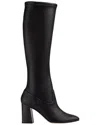 Lk Bennett Womens Bla-black Carter Block-heel Leather Knee-high Boots In Black