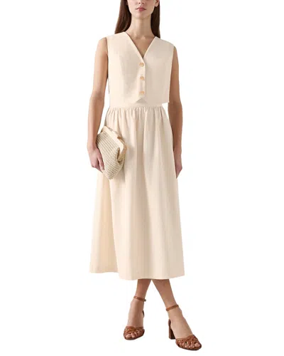 Lk Bennett L.k.bennett Pernille Linen-blend Dress In Brown
