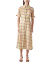 Lk Bennett Womens Mul-multi Saffron Check-print Cotton Midi Dress