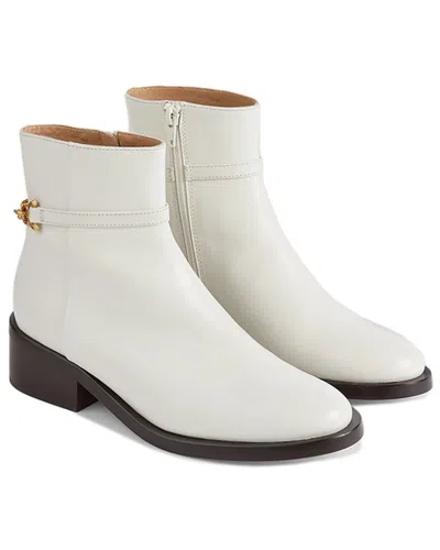 Lk Bennett Lola Leather Ankle Boot In White