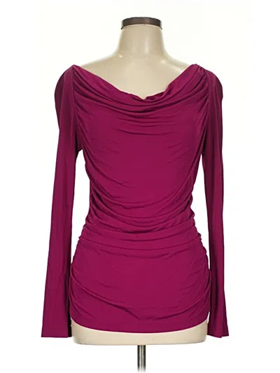 Pre-owned Lk Bennett Long Sleeve Top Burgundy Cowl Neck Tops