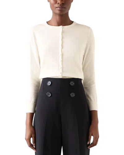 Lk Bennett Lottie Wool-blend Cardigan In Beige