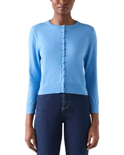 Lk Bennett Lottie Wool-blend Cardigan In Blue