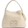 Lk Bennett Lou Lou Wrap Handle Leather Shoulder Bag In Gray