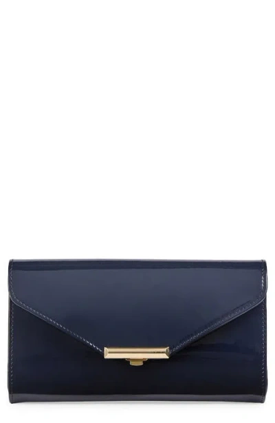 Lk Bennett Lucy Patent Leather Clutch In Navy