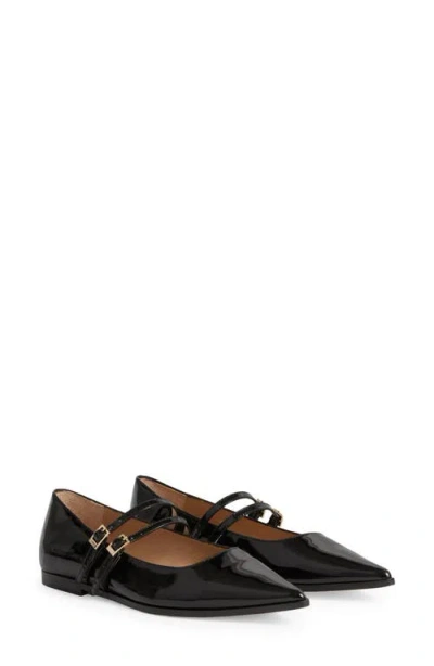 Lk Bennett Lulu Strappy Pointed Toe Flat In Black