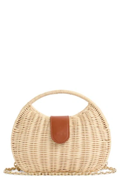 Lk Bennett Lulu Top Handle Clutch In Natural/tan