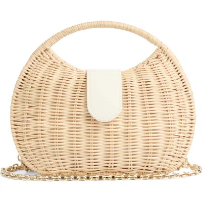 Lk Bennett Lulu Top Handle Clutch In Natural/white