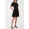 Lk Bennett Womens Lydia Button-embellished Linen Mini Dress Bla-black In Black