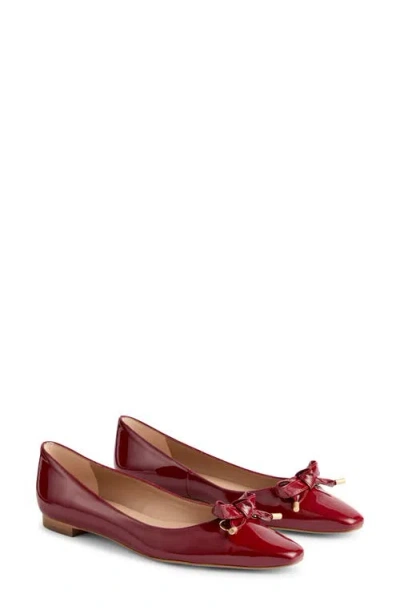 Lk Bennett Mabel Bow Flat In Red