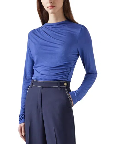 Lk Bennett Mae Jersey Top In Blue