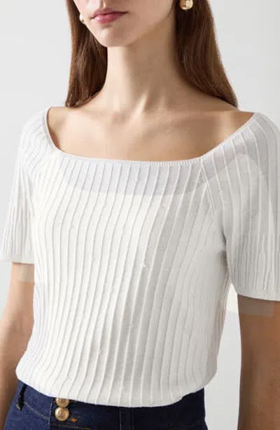 Lk Bennett Maria Beaded Top In White