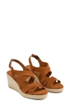 Lk Bennett Mariana Slingback Espadrille Platform Wedge Sandal In Brown