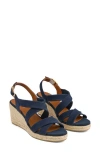Lk Bennett Mariana Slingback Espadrille Platform Wedge Sandal In Navy