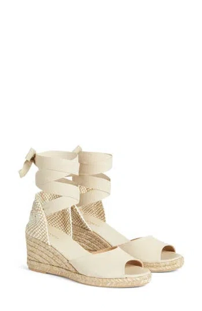 Lk Bennett Marianne Peep Toe Espadrille Sandal In Ecru