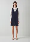 Lk Bennett Mariner Pinafore Dress In Blue