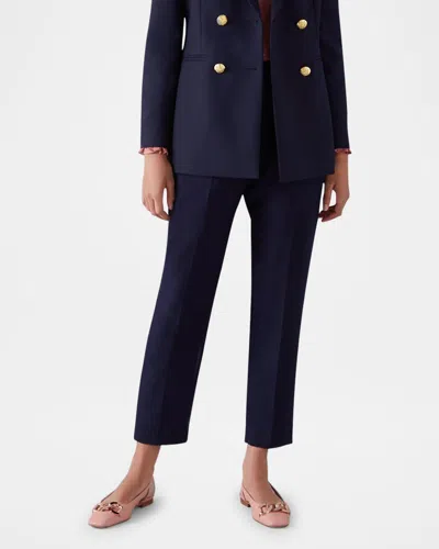 Lk Bennett Mariner Cropped Cigarette Pants In Navy