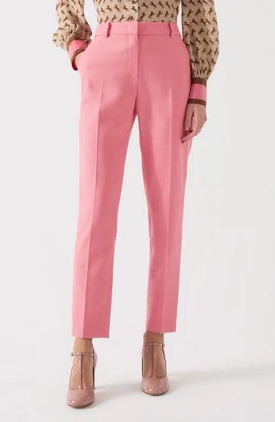 Lk Bennett Mariner Tapered Twill Trousers In Rose