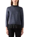 Lk Bennett Mary Pleated Knit Top In Black