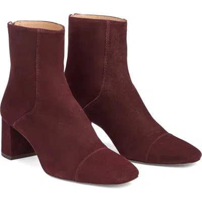 Lk Bennett Womens Bor-bordeaux Maxine Square-toe Suede Heeled Ankle Boots