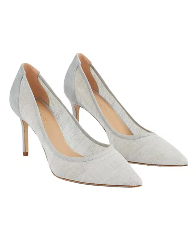 Lk Bennett Meagan Leather-trim Pump In Gray