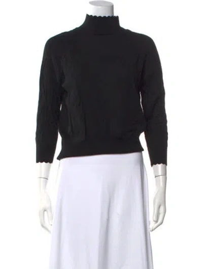 Pre-owned Lk Bennett Merino Wool Turtleneck Sweater In Black