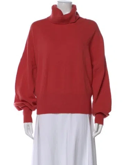 Pre-owned Lk Bennett Merino Wool Turtleneck Sweater In Red