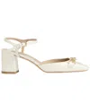 Lk Bennett Womens Cre-cream Mindy Snaffle-hardware Patent-leather Court Shoes