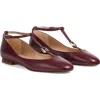 Lk Bennett Minna T-strap Flat In Burgundy