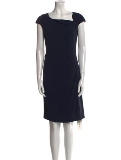 Pre-owned Lk Bennett Mock Neck Knee-length Dress In Blue