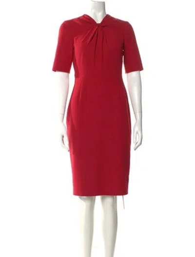 Pre-owned Lk Bennett Mock Neck Knee-length Dress In Red