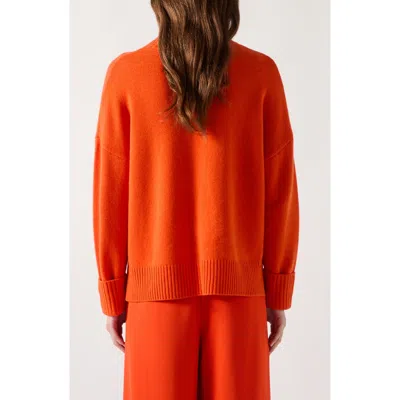 Lk Bennett Mock Neck Sweater In Bright Orange