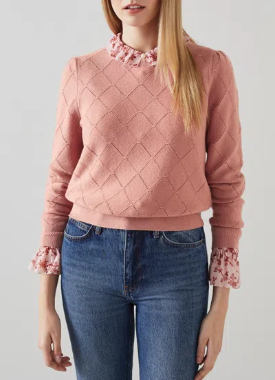 Lk Bennett Molli Knitted Tops In Pink