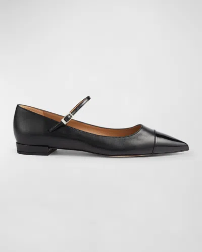 LK BENNETT MONTY MIXED LEATHER MARY JANE BALLERINA FLATS