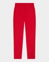 Lk Bennett Mya Cropped Twill Cigarette Trousers In Red