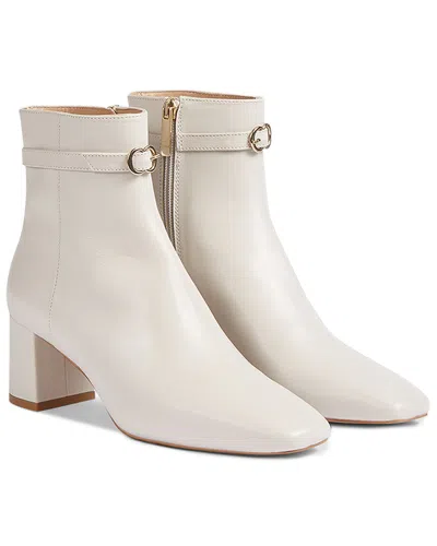 Lk Bennett Natalia Ecru Calf Leather Ankle Boot In White
