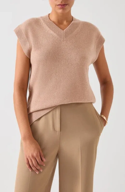 Lk Bennett Nila V-neck Sweater Vest In Brown