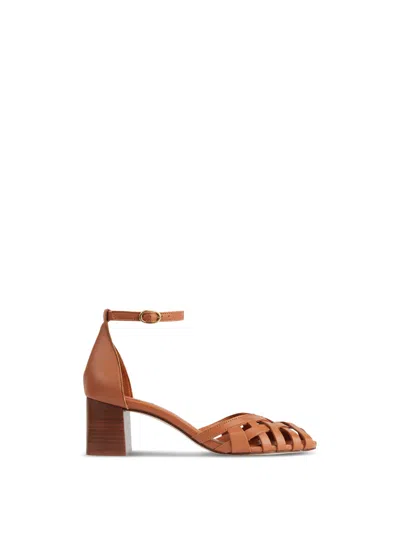 Lk Bennett Noemia Tan Criss-cross Sandals In Brown