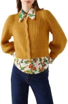 Lk Bennett Nora Pointelle Crop Cardigan