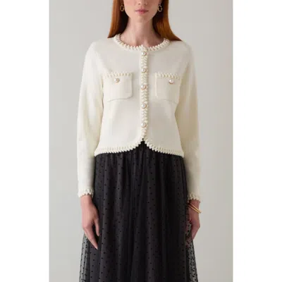Lk Bennett Norah Knit Jacket In Neutral